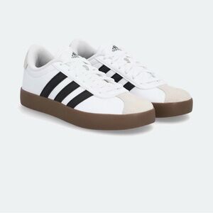 NEW Adidas Classic White and Black Court Shoes with Gum Sole